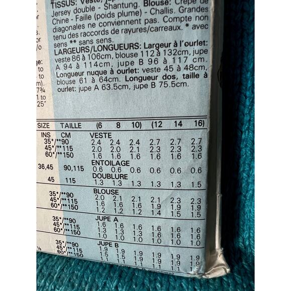 Butterick 4749 pattern evan-picone suit blazer blouse  skirt size 6 - Picture 7 of 8